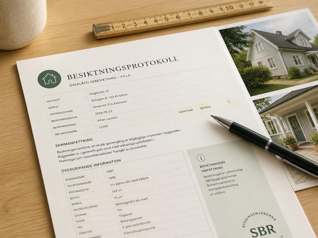 Exempel på ett skriftligt besiktningsprotokoll
